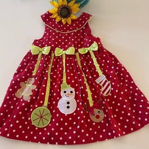 Detailed Dress Christmas corduroy 18 mo